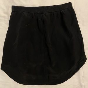 Madewell black silk-like miniskirt with elastic waist